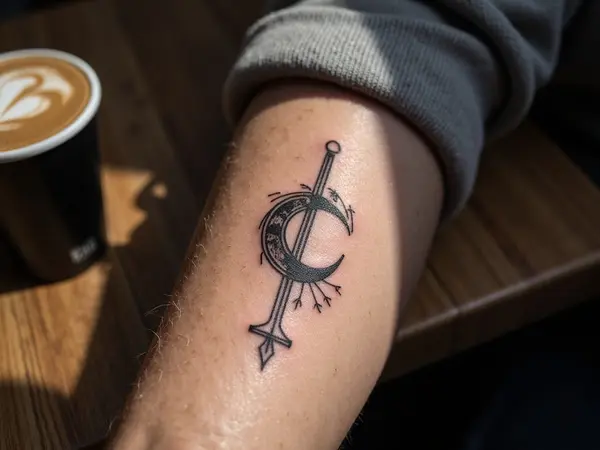 Sword Moon Tattoo