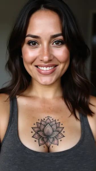 Mandala Lotus Underbust Tattoo