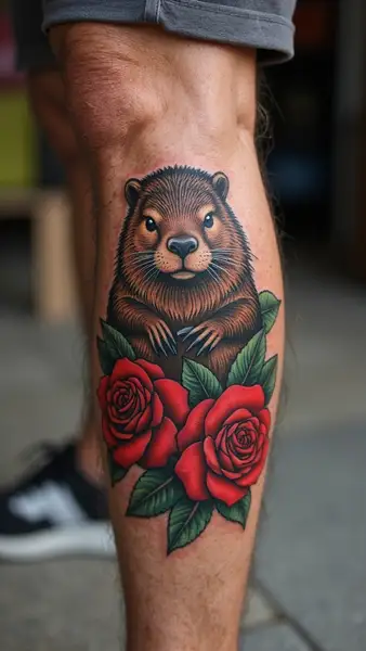Beaver the Woodworker with Roses