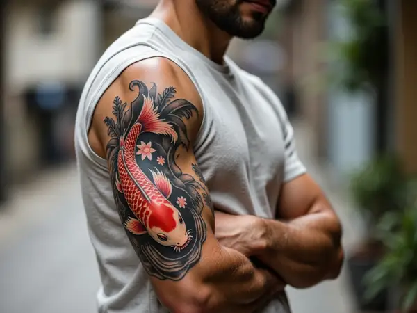Koi and Cherry Blossoms Sleeve