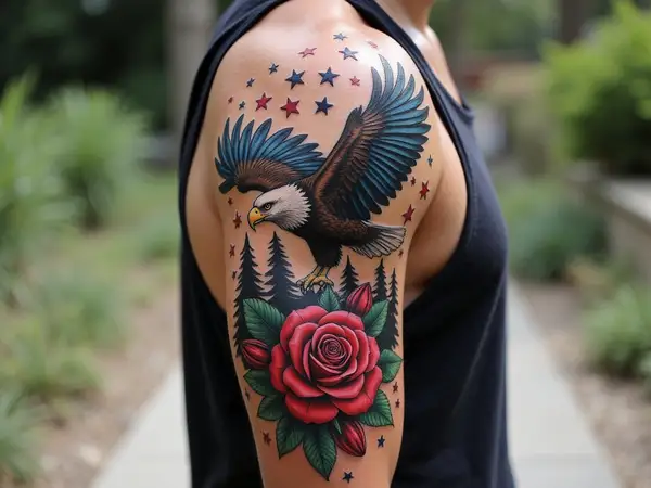 Eagle and Rose Harmony