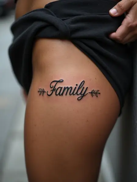 Elegant Family Handwritten Tattoo