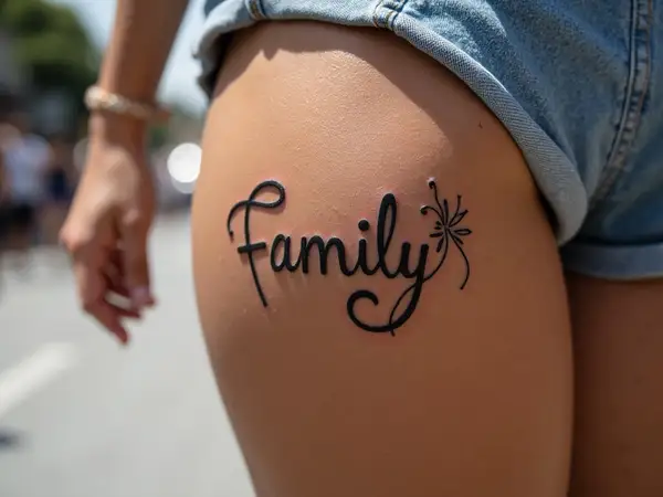 Elegant Family Script Tattoo
