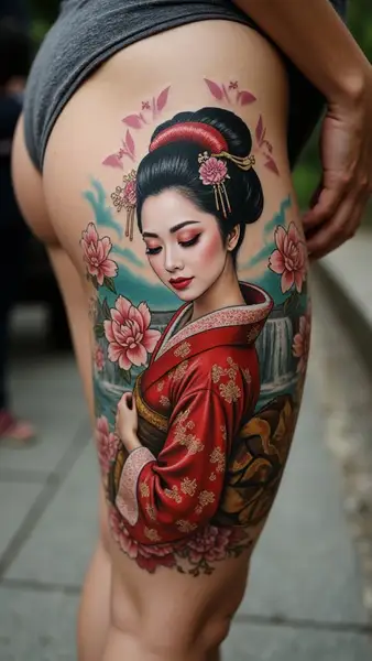 Elegant Geisha Tattoo