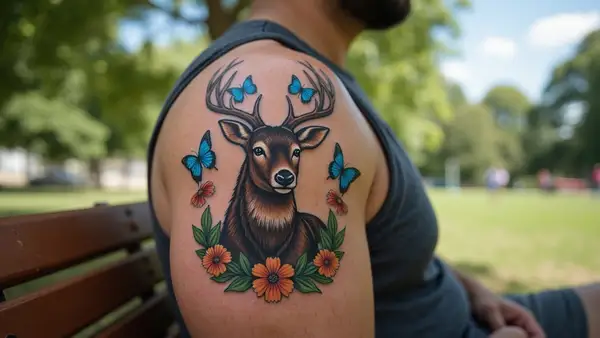 Deer and Butterfly Harmony