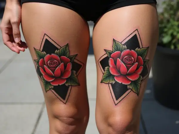 Symmetrical Rose Band Tattoo