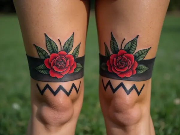 Symmetrical Rose Band Tattoo