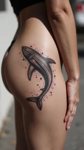 Whale Shark Cybersigil Outline Tattoo