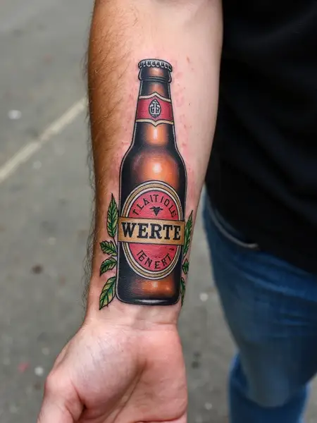 Vintage Beer Patchwork Tattoo