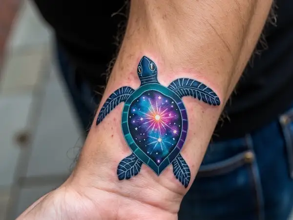 Galactic Sea Turtle Tattoo
