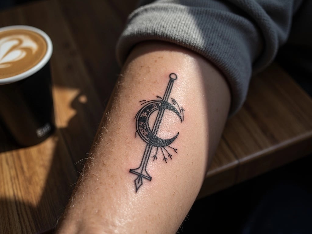 Sword Moon Tattoo