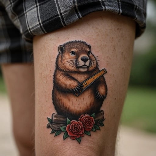 Beaver the Woodworker Tattoo
