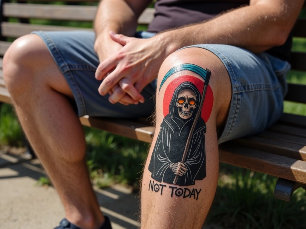 Grim Reaper 'Not Today' Tattoo