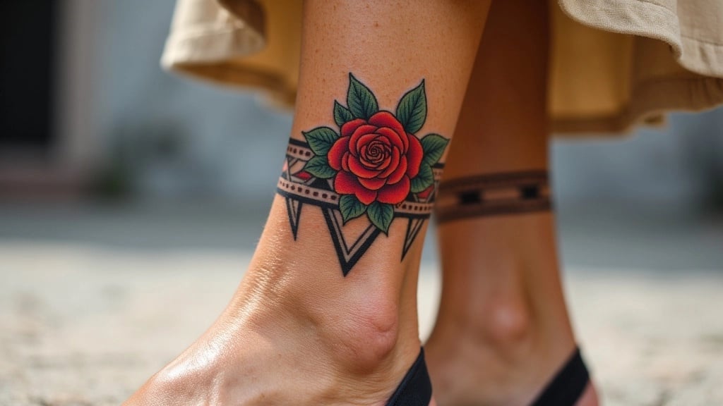 Symmetrical Rose Ankle Bands