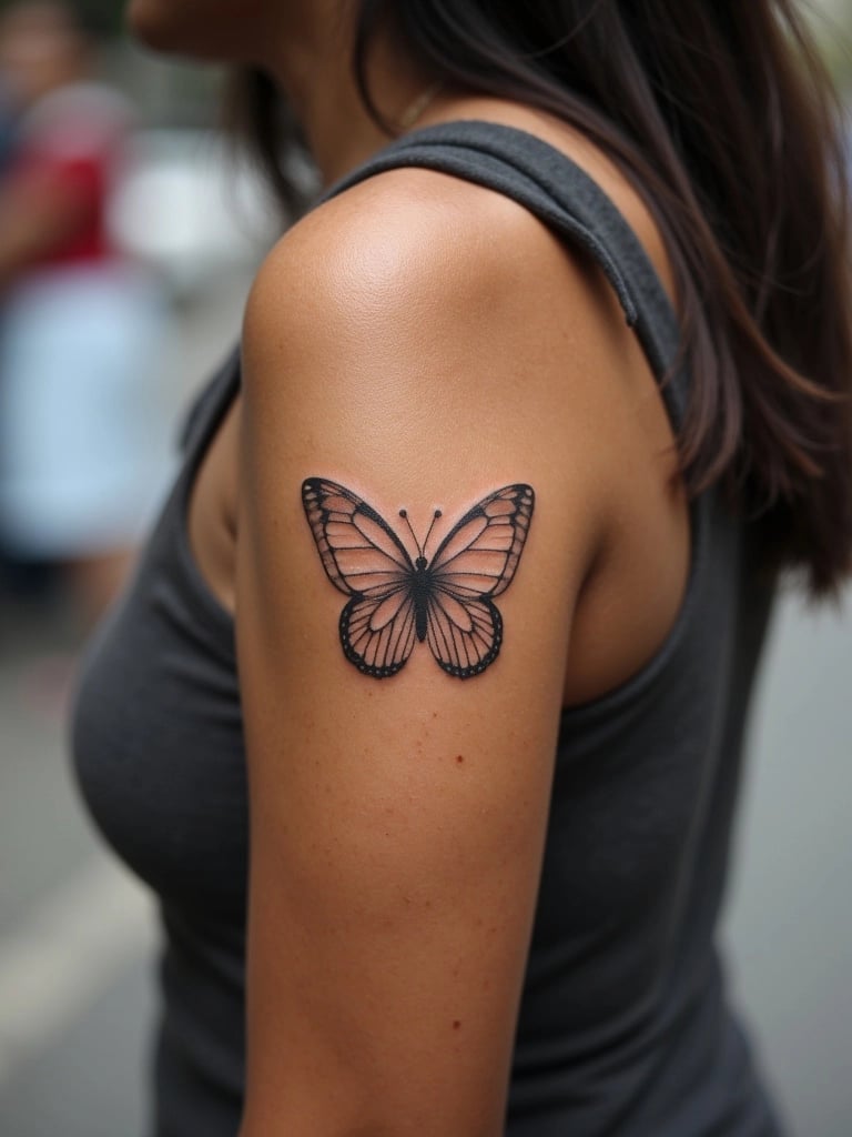 Elegant Minimalist Butterfly Tattoo