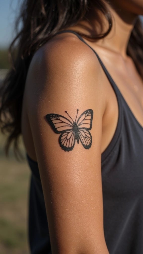 Minimalist Butterfly Arm Tattoo