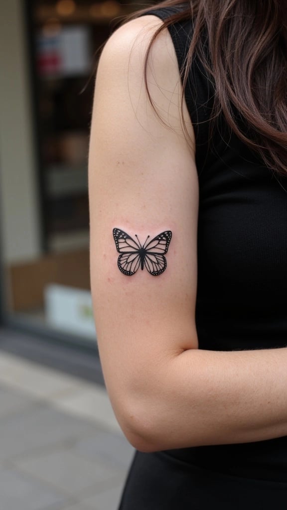 Minimalist Butterfly Arm Tattoo