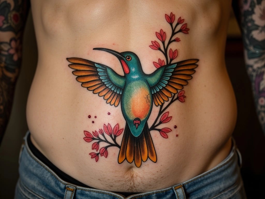 Hummingbird in Flight Tattoo