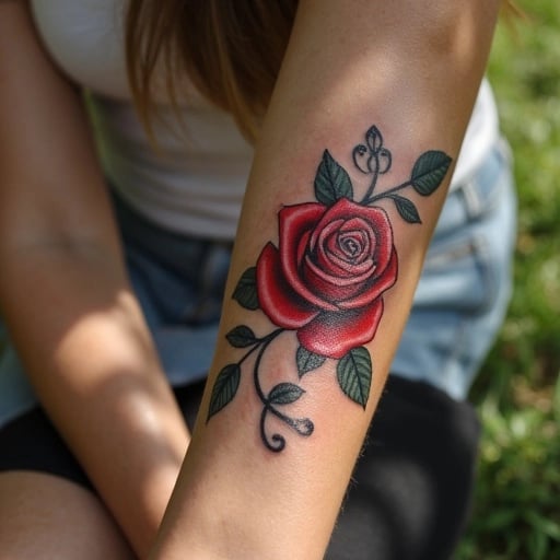 Simple Rose Tattoo Design