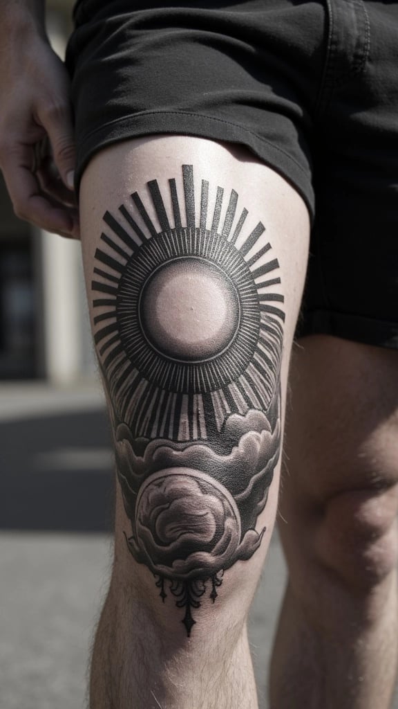 Sun Halo Tattoo Design