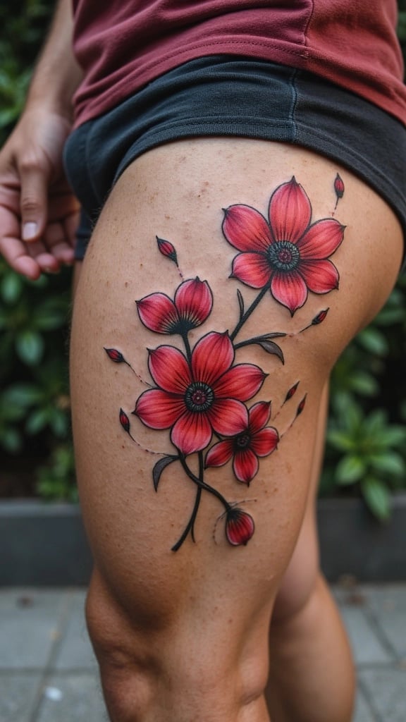 Cherry Blossom Petals Tattoo