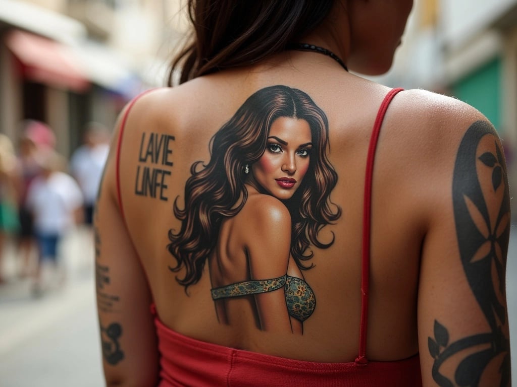 Classic Pinup Girl Tattoo