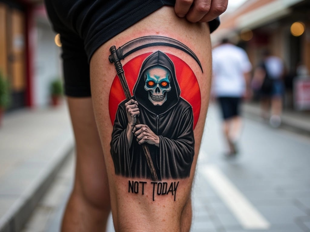 Grim Reaper 'Not Today' Tattoo