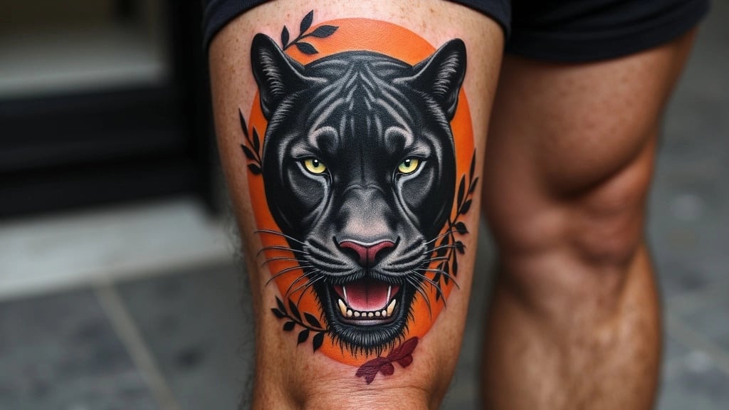 Bold Panther Head Tattoo