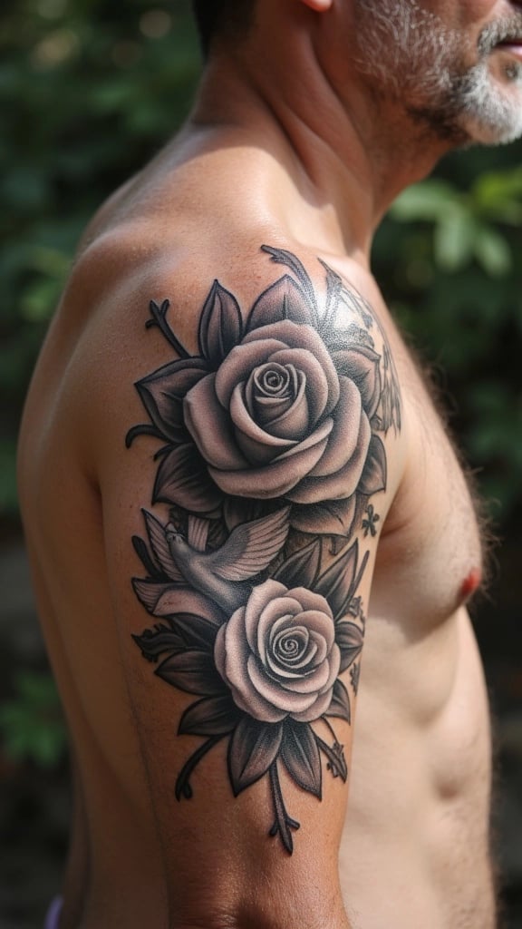 Rose and Dove with Mandala