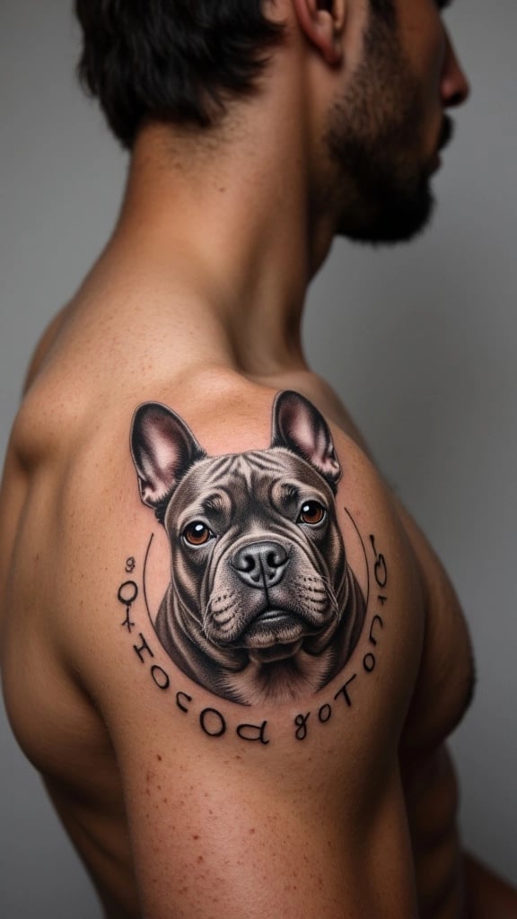 French Bulldog Line Art Tattoo