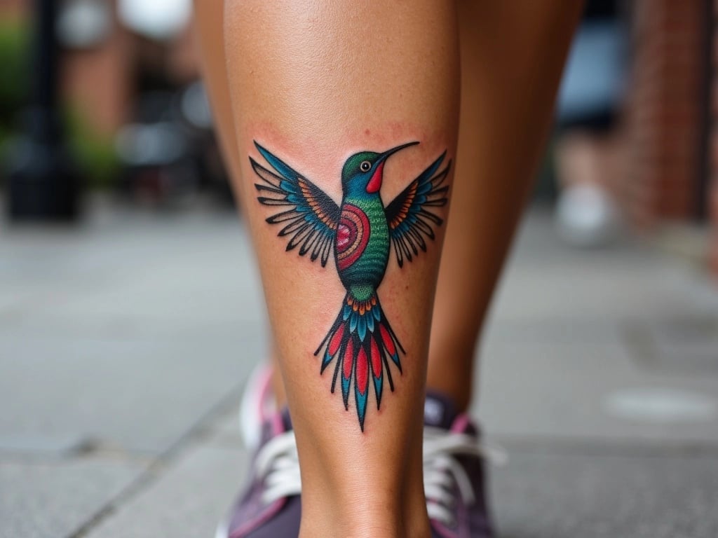 Tribal Hummingbird Tattoo Design