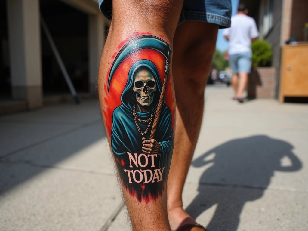Grim Reaper 'Not Today' Tattoo