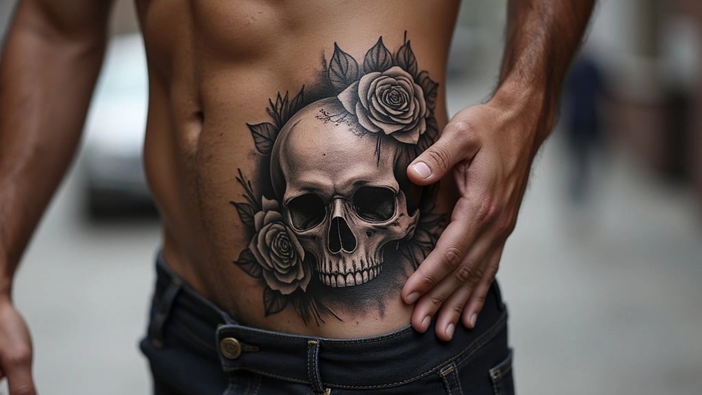 Memento Mori Neck Tattoo