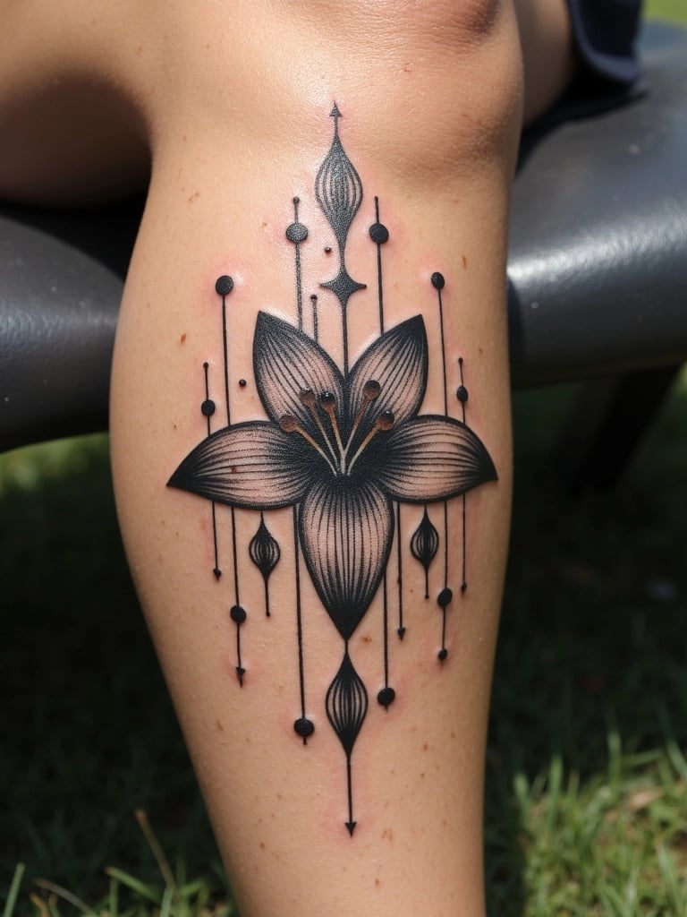 Elegant Lily Tattoo Design