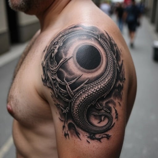 Dragon and Blackhole Tattoo